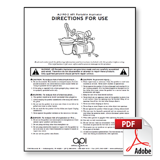 MJ190-2 Aspirator Manual