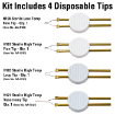 Kit includes 4 disposable tips