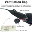 Ventilation cap prevents damage due to changes in ambient  pressure or temperature during shipping and long term storage