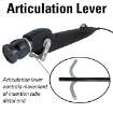 Articulation lever controls movement of insertion tube distal end