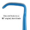 One end features a 90° angled, blunt blade